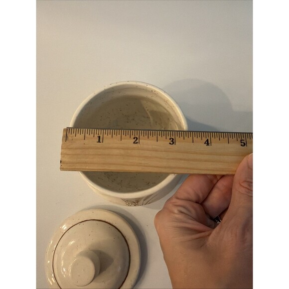 Vintage Treasure Craft Speckled Sugar Jar Wheat Design TCR19 - Picture 8 of 10